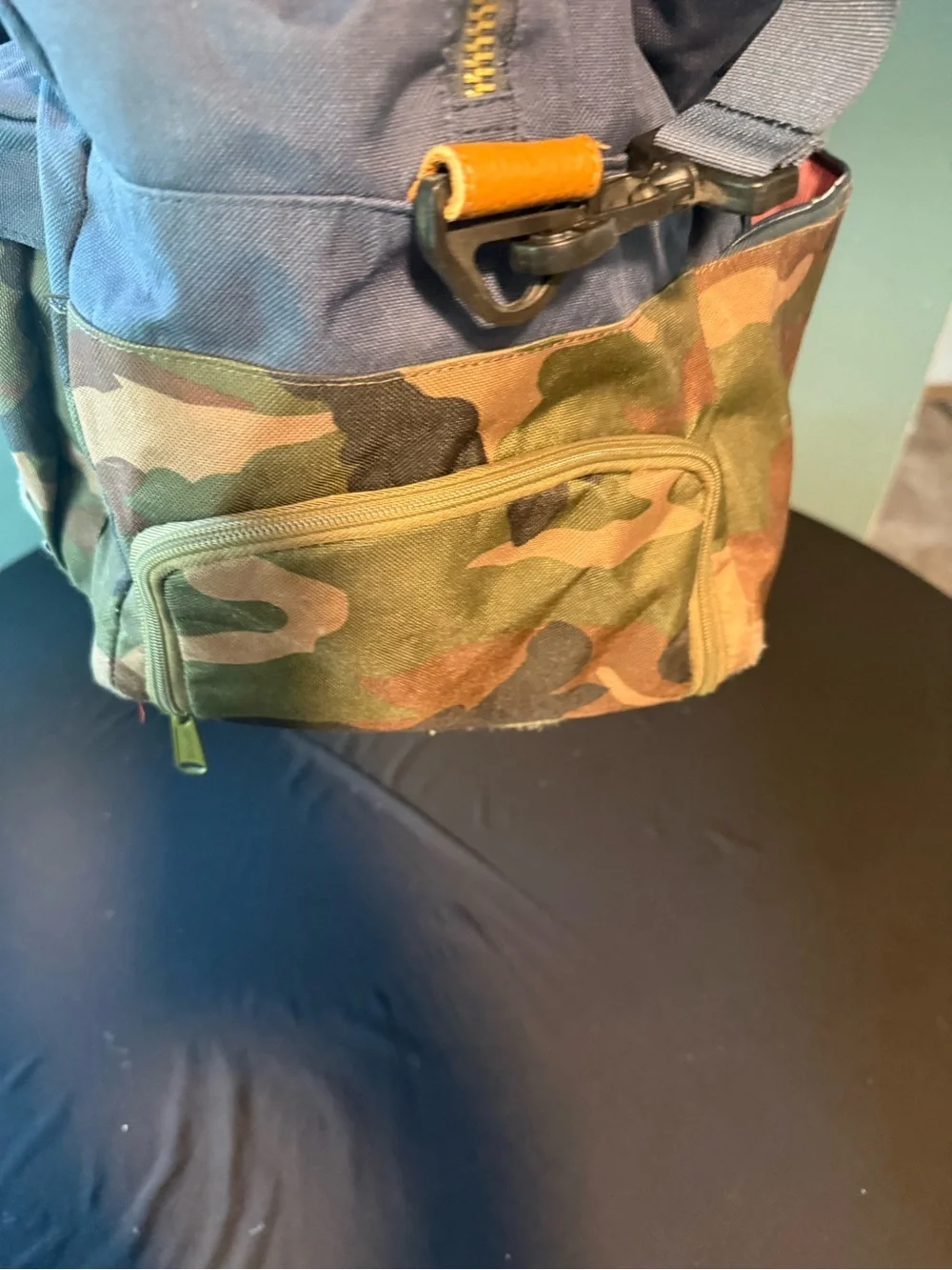 Herschel Camo Canvas Weekend Duffel - Green/Red